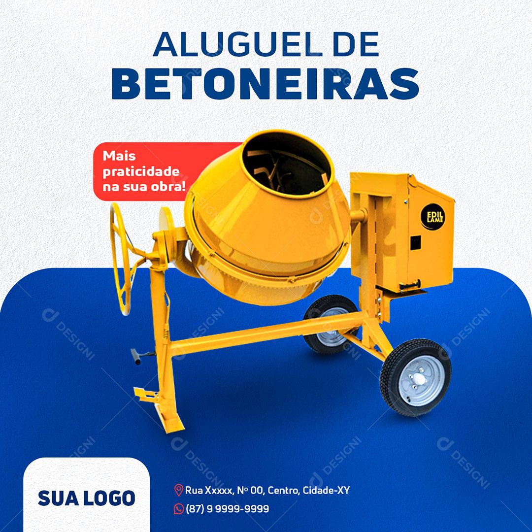 Post Para Loja Materiais De Construção Aluguel Betoneiras PSD Editável
