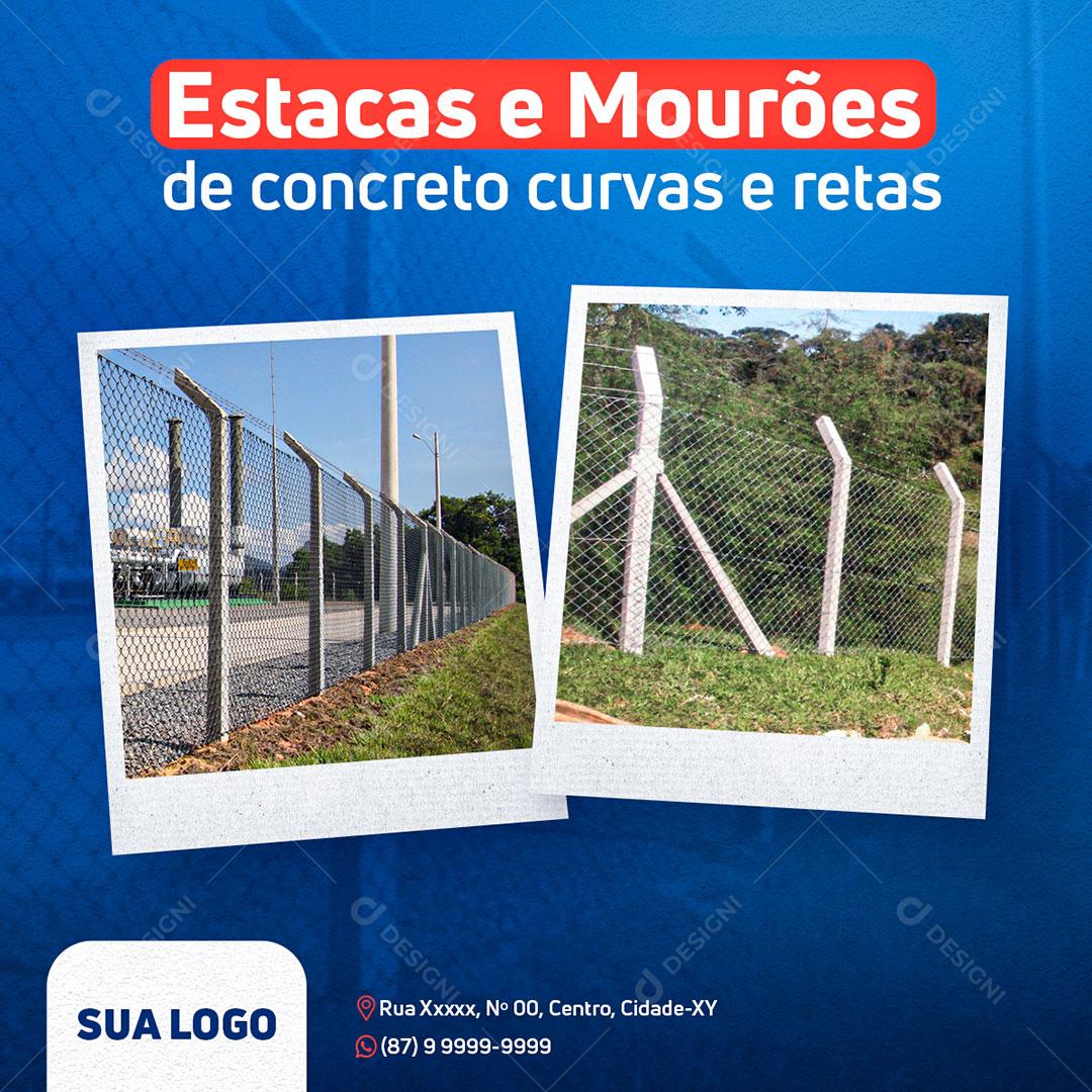 Post Feed Materiais De Construção Estacas E Mourões PSD Editável