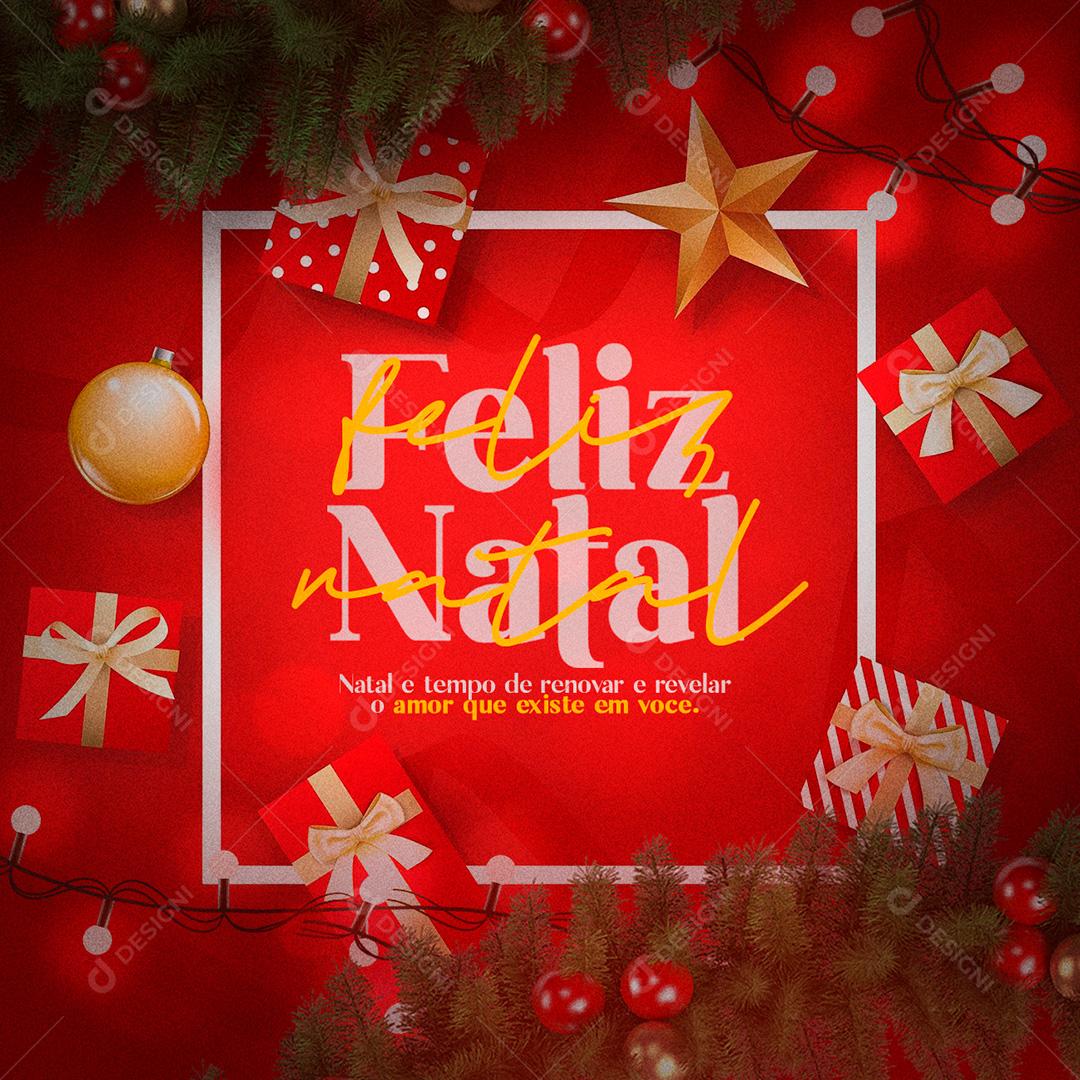 Post Feliz Natal Social Media PSD Editável
