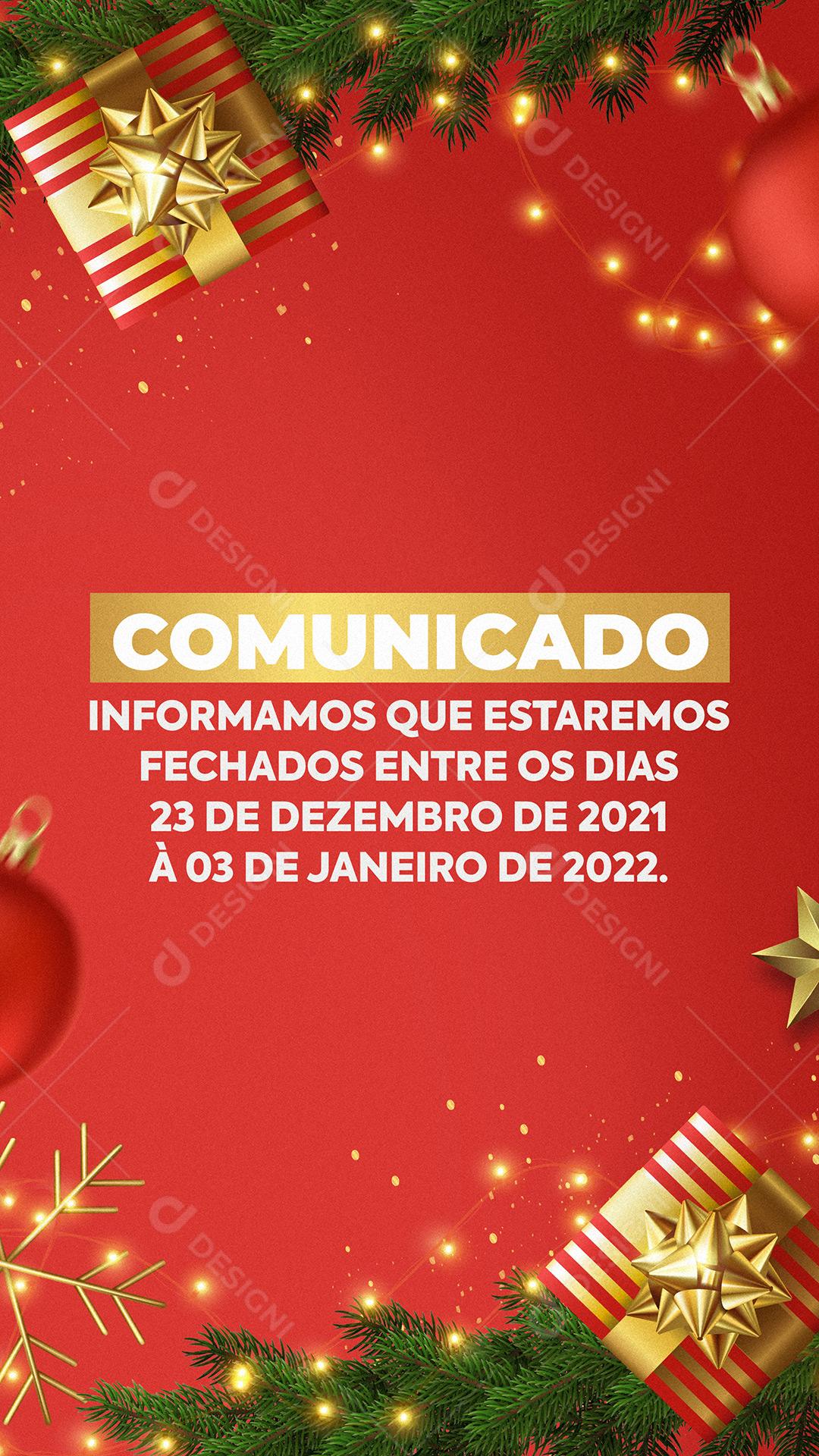 Social Media Natal Comunicado Caixa PSD Editável
