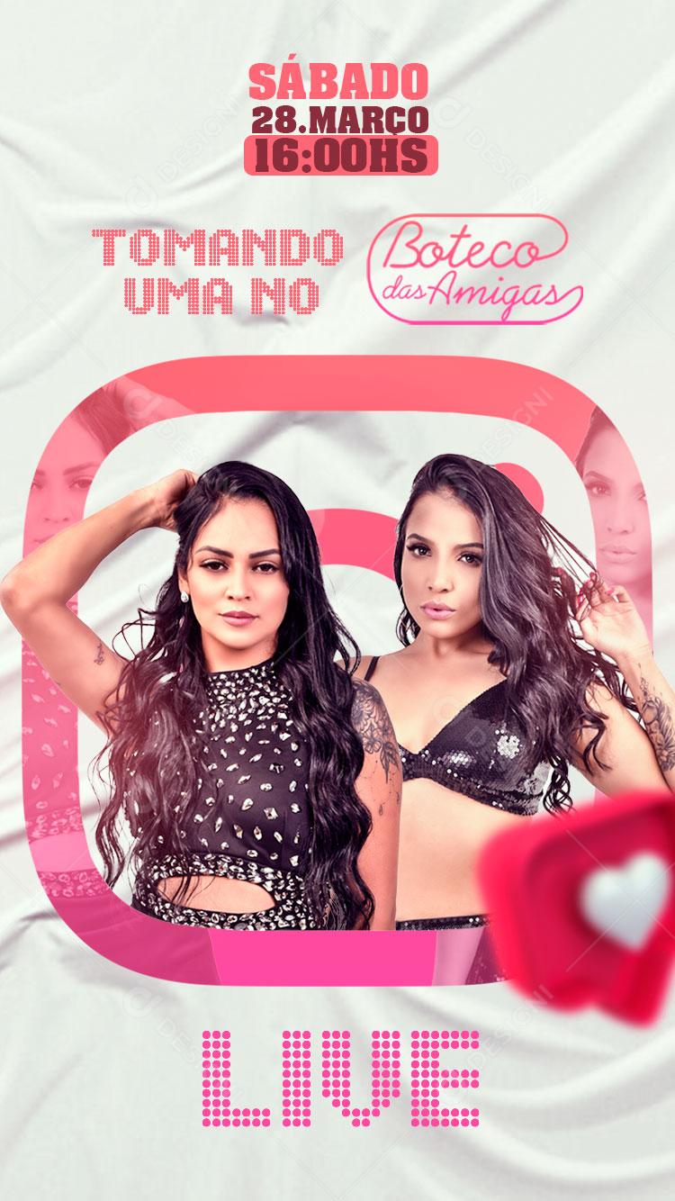 Flyer Story Show Evento Tomando no Boteco Artistas Social Media PSD Editável