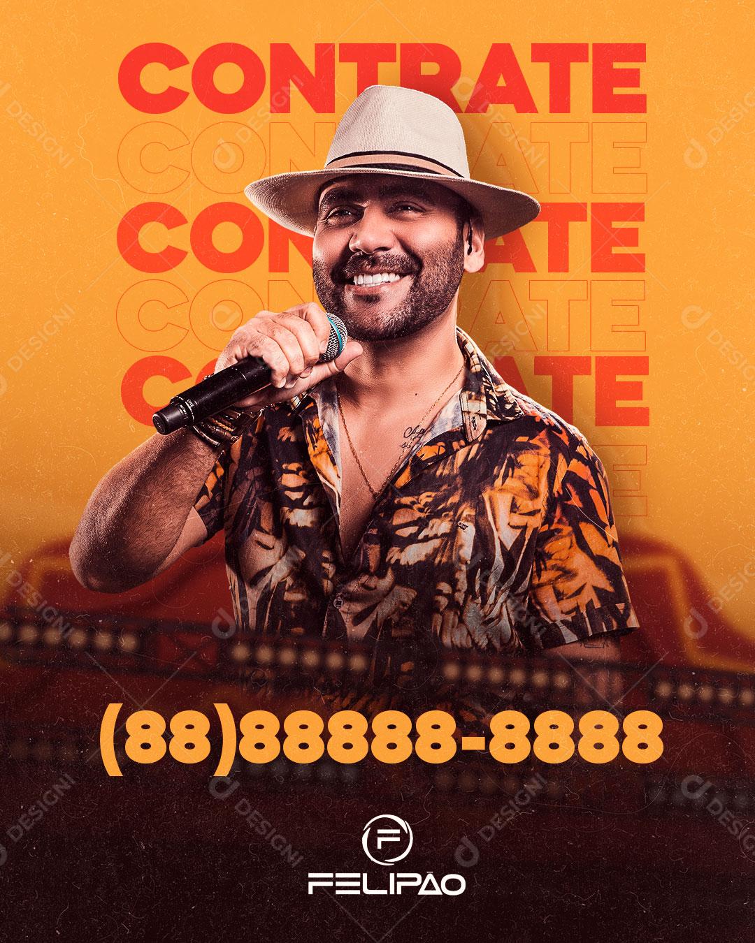 Flyer Story Cantor Contrate Felipão Social Media PSD Editável