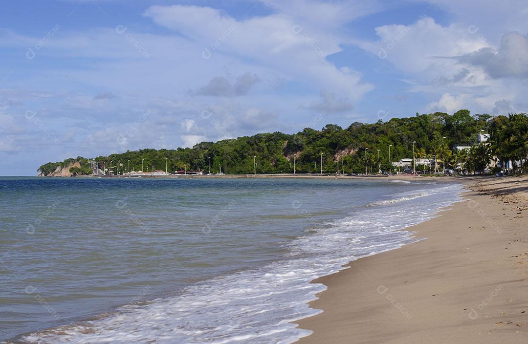 Joao Pessoa Paraiba Brazil 13 De Abril De 2004 Praia Da Manaíra Com Coqueiros Imagem JPG