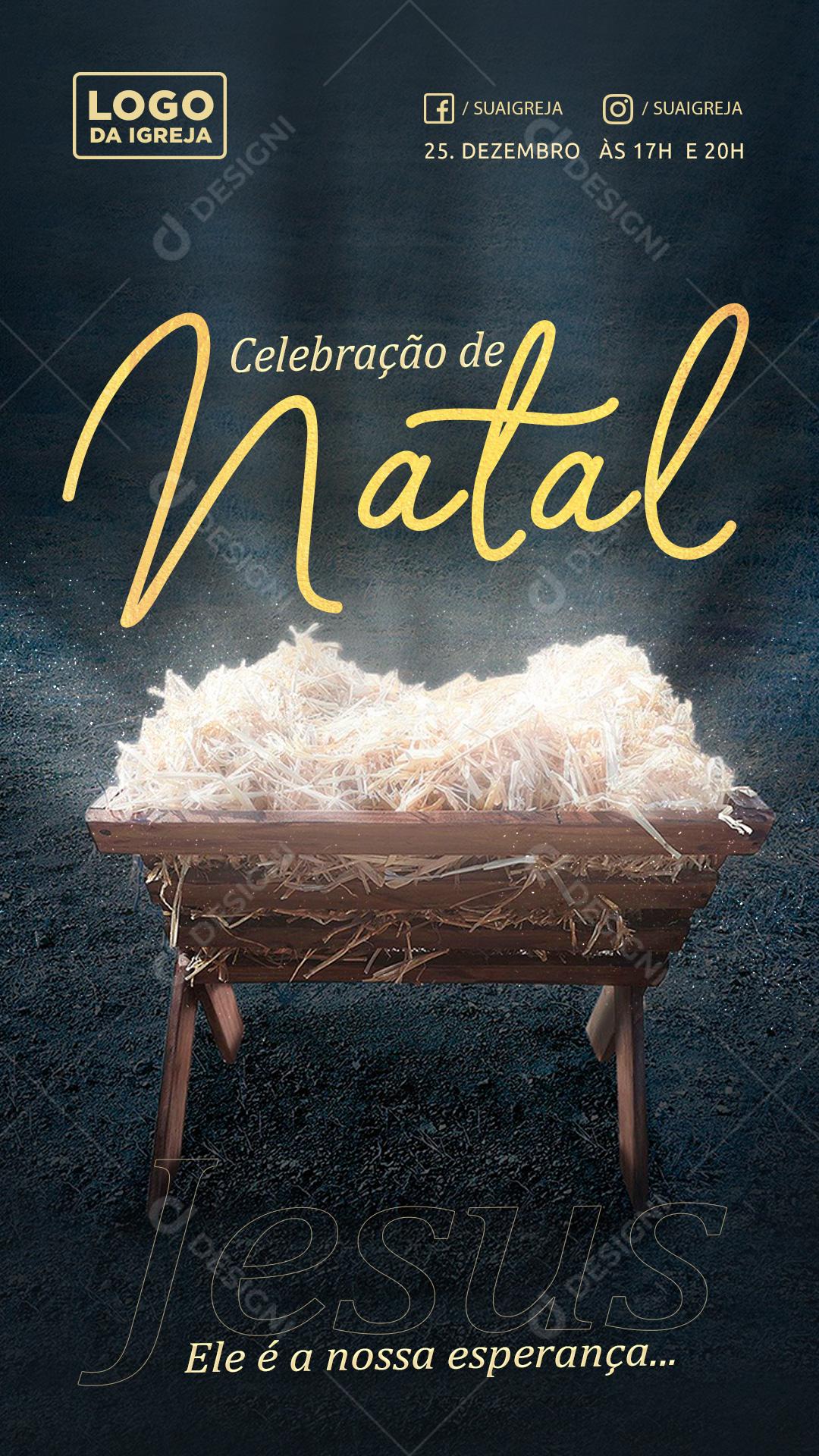 Celebração De Natal Jesus é A Nossa Esperança Social Media PSD Editável