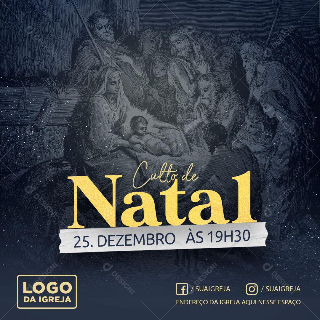 Culto De Natal 25 De Dezembro Igreja Social Media PSD Editável