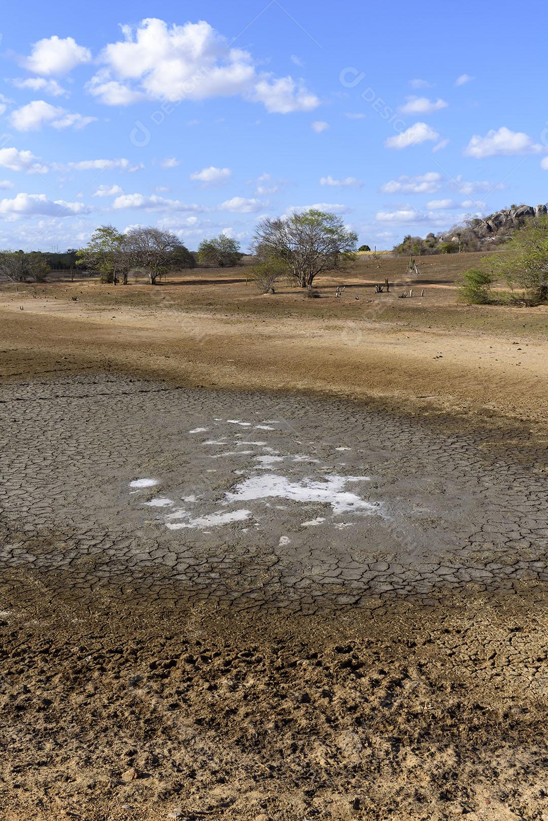 Lago Seco E Rachado Causado Pela Seca Na Paraíba Brasil Imagem JPG