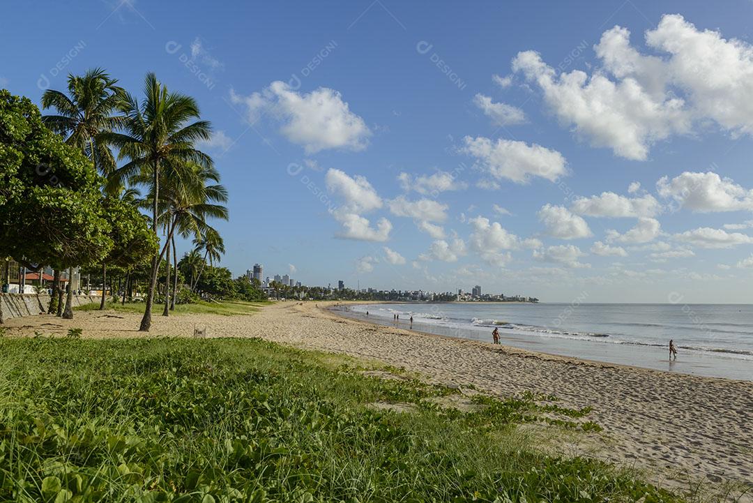 Joao Pessoa Paraiba Brazil 25 De Maio De 2021 Praia Da Manaíra Com Coqueiros Imagem JPG