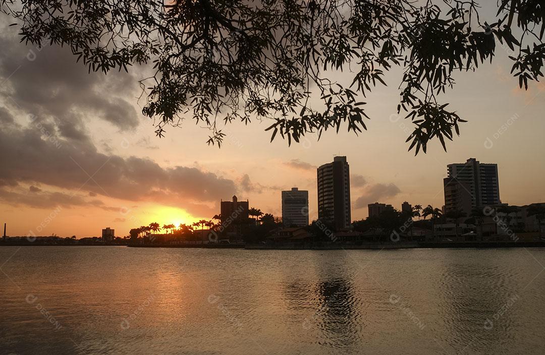 Pôr Do Sol Na Velha Represa Campina Grande Imagem JPG