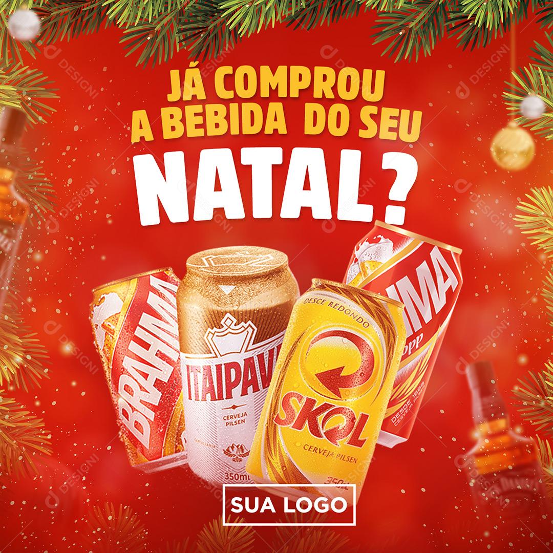 Social Media Já Compro A Bebida Do Seu Natal PSD Editável
