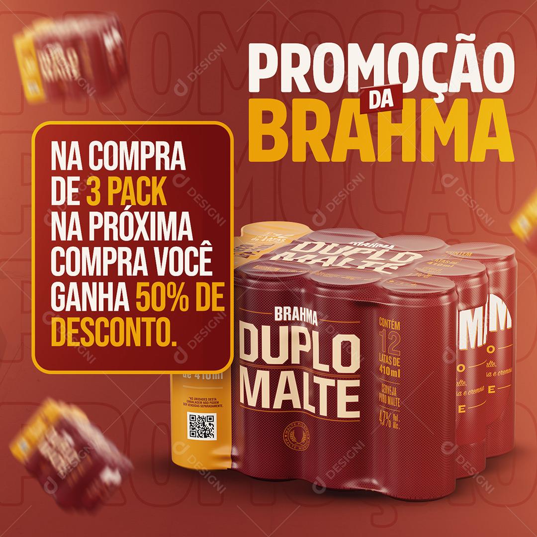 Social Media Promoção Da Brahma Duplo Malte Bebidas PSD Editável
