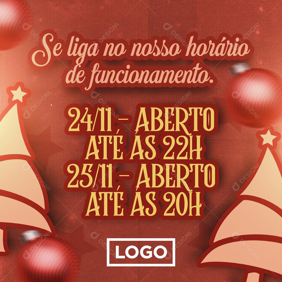 Social Media Se Liga No Nosso Horário De Funcionamento PSD Editável