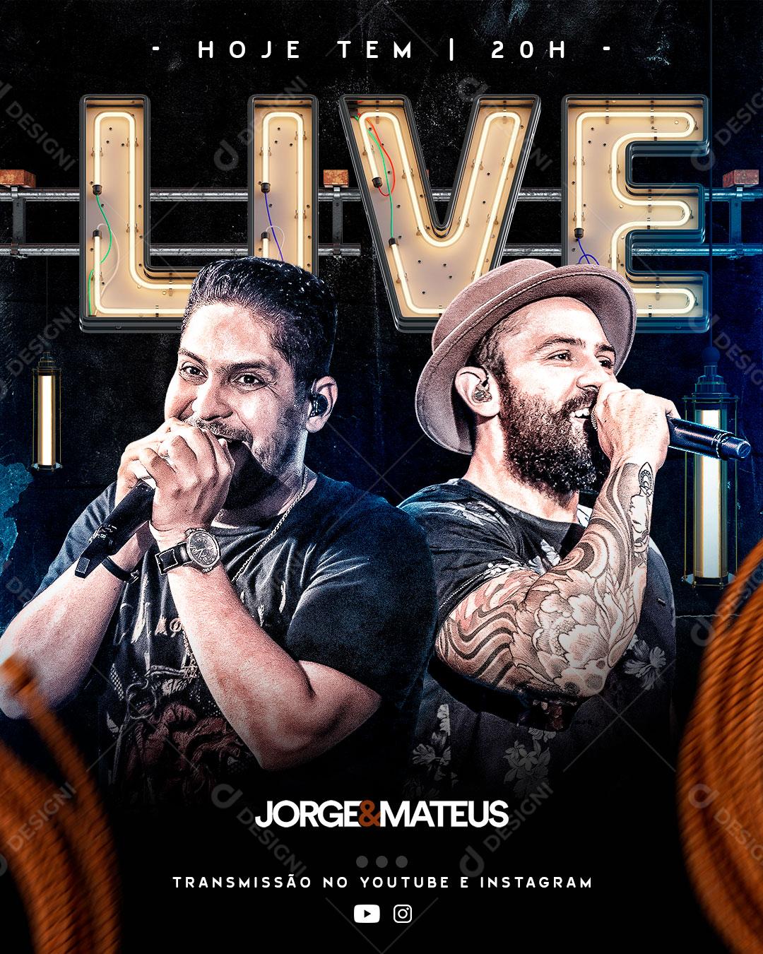 Social Media Show Live Cantores Jorge e Mateus Sertanejo PSD Editável