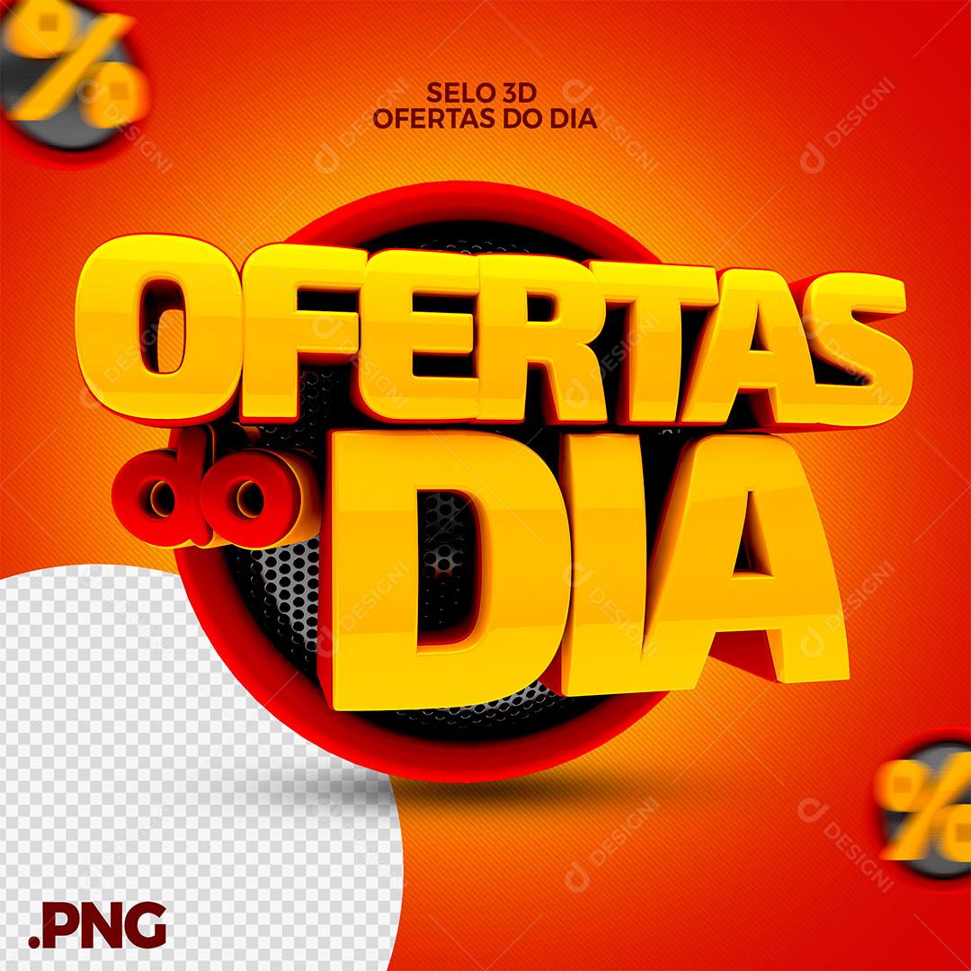 Ofertas do Dia Selo 3D Para Composição PSD