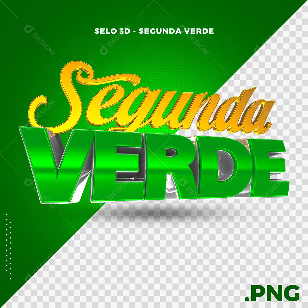Texto 3D Segunda Verde Elemento Para Composição PSD