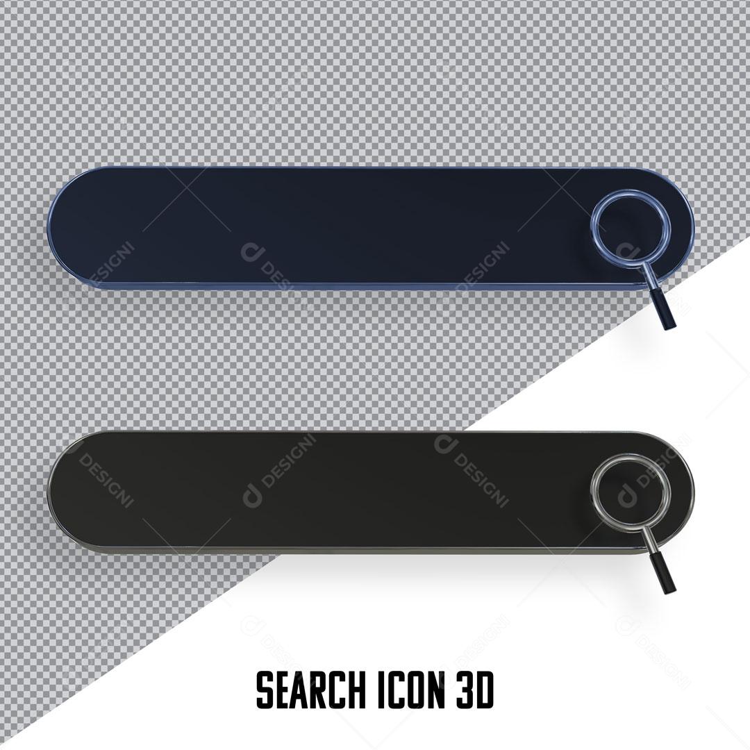 Elemento 3D Para Composição Barra De Pesquisa Com Lupa PSD Editável
