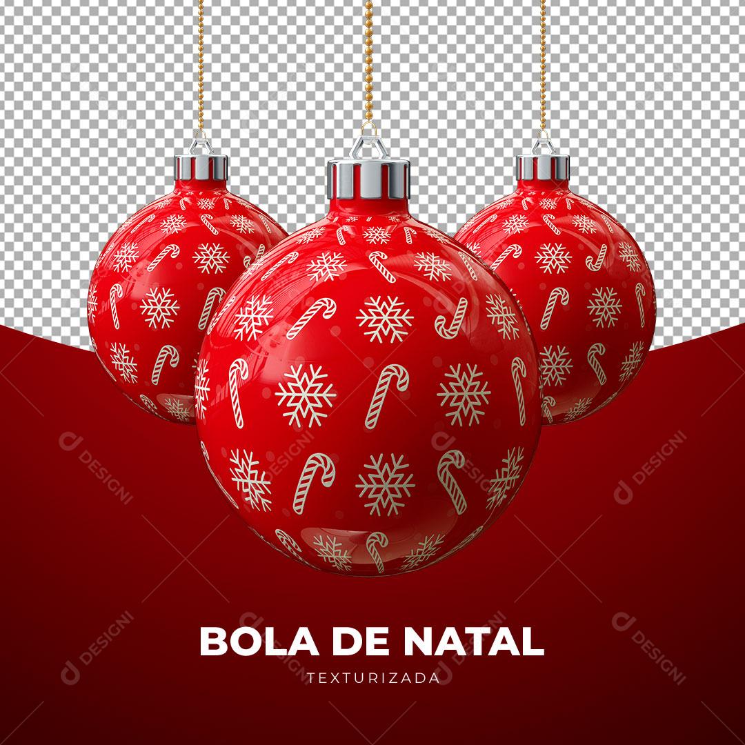 Bolas de Natal Coloridas Com Formas Texturizadas Elemento 3D Para Composição PSD