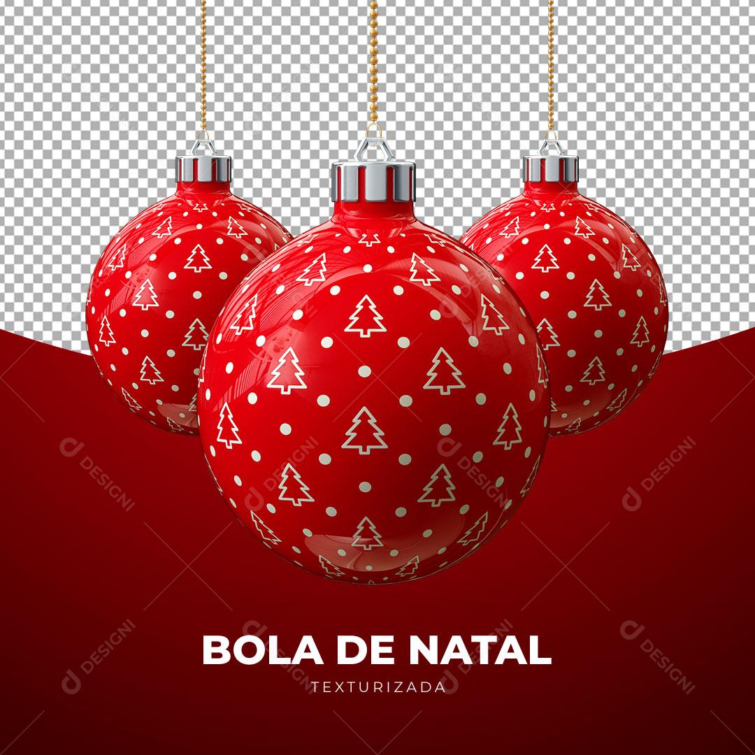 Bolas de Natal Coloridas Texturizadas Elemento 3D Para Composição PSD