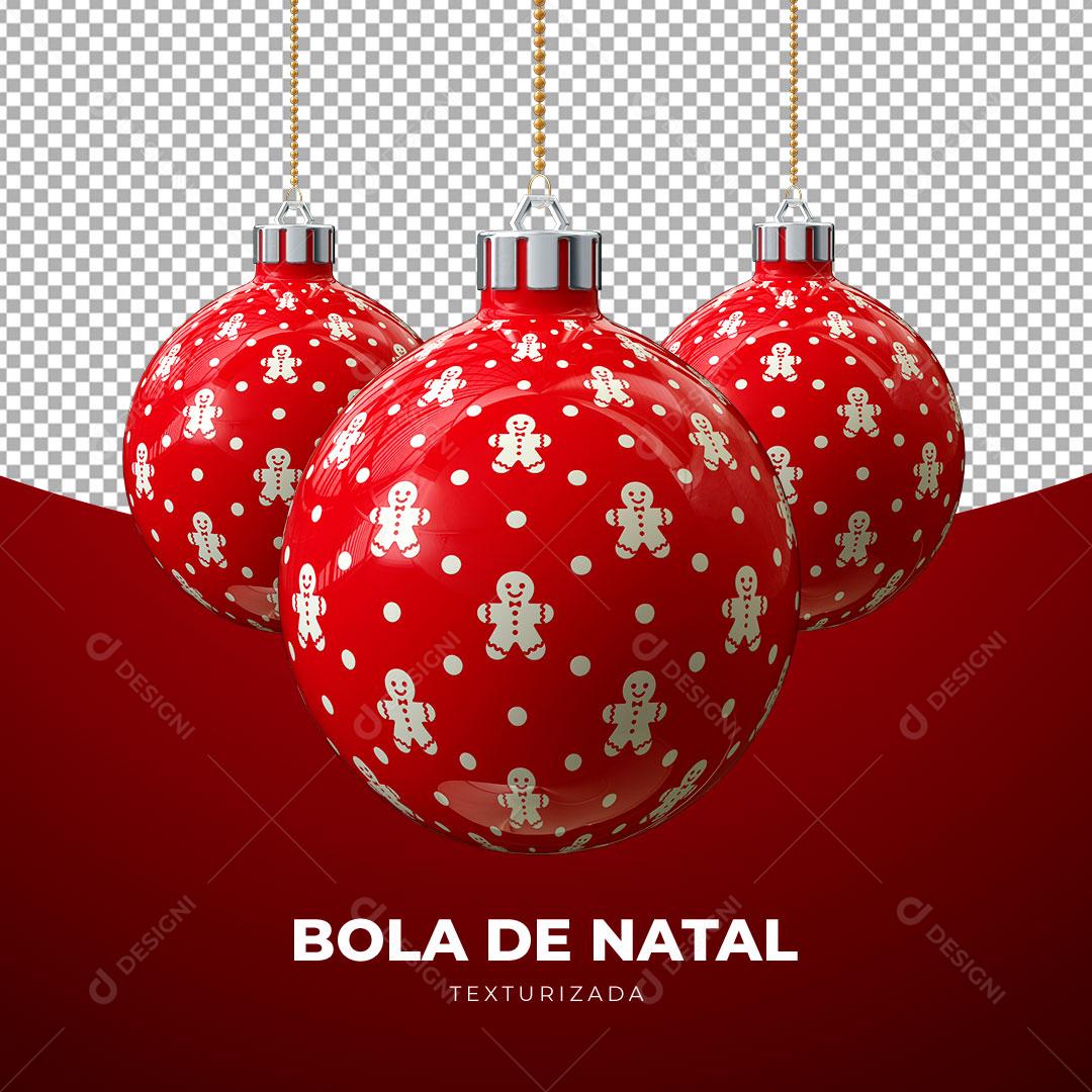 Bolas de Natal Coloridas Texturizadas Elemento 3D Para Composição PSD
