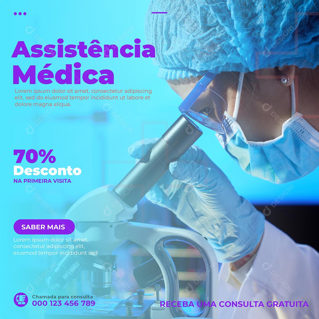Social Media Assistência Médica Saúde PSD Editável