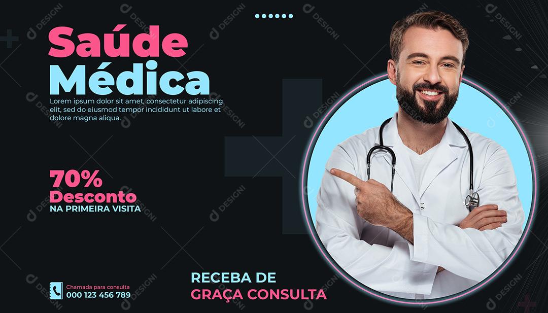 Banner Saúde Médica Social Media PSD Editável