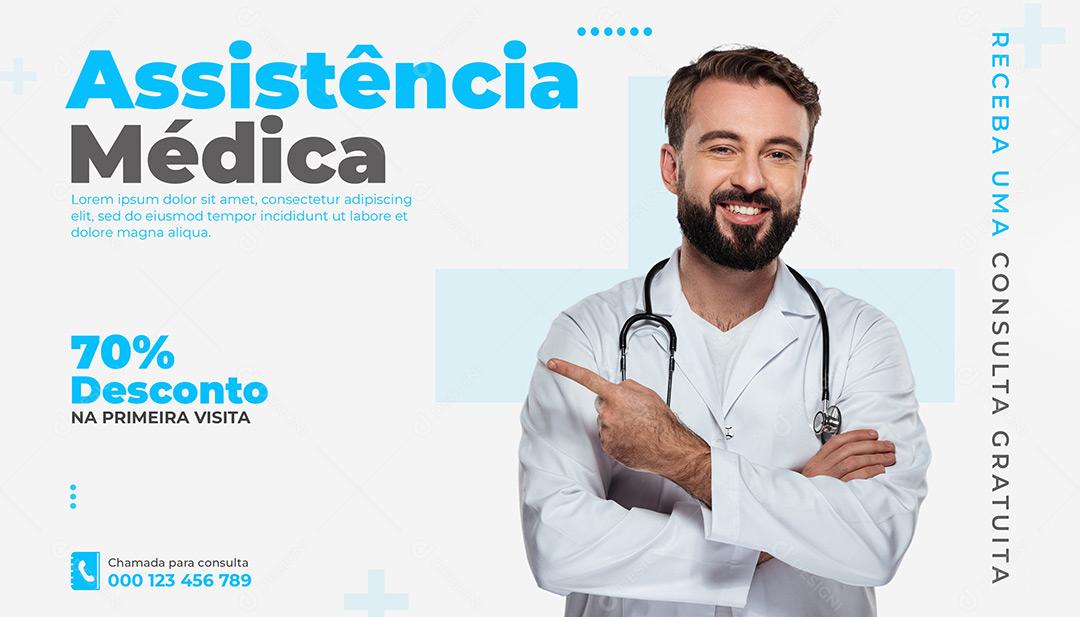 Saúde Assistência Médica Social Media PSD Editável