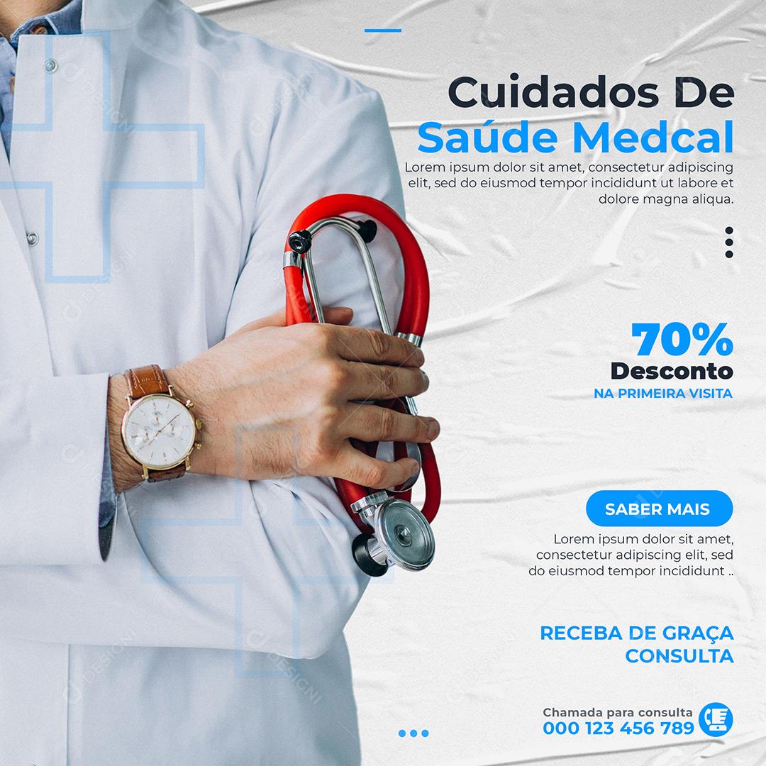 Social Media Cuidados De Saúde Medcal PSD Editável
