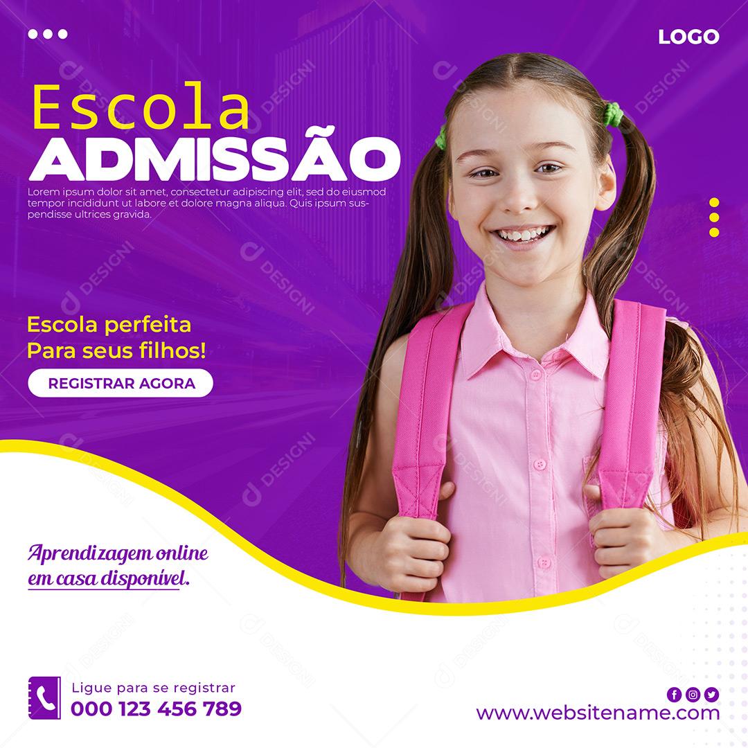 Escola Admissão Perfeita Para Seus Filhos Volta Ás Aulas  PSD Editável