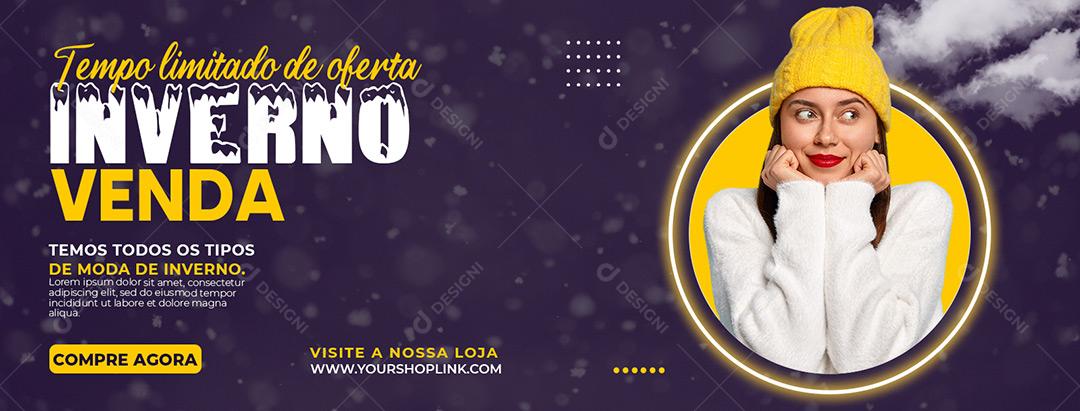 Social Media Lojas Modelo De Venda Inverno PSD Editável