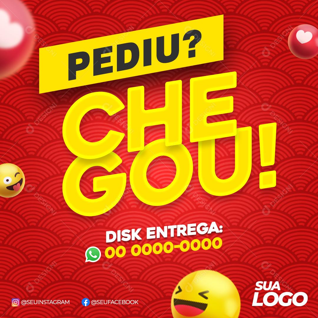 Pedio Chegou Disk Entrega Social Media PSD Editável