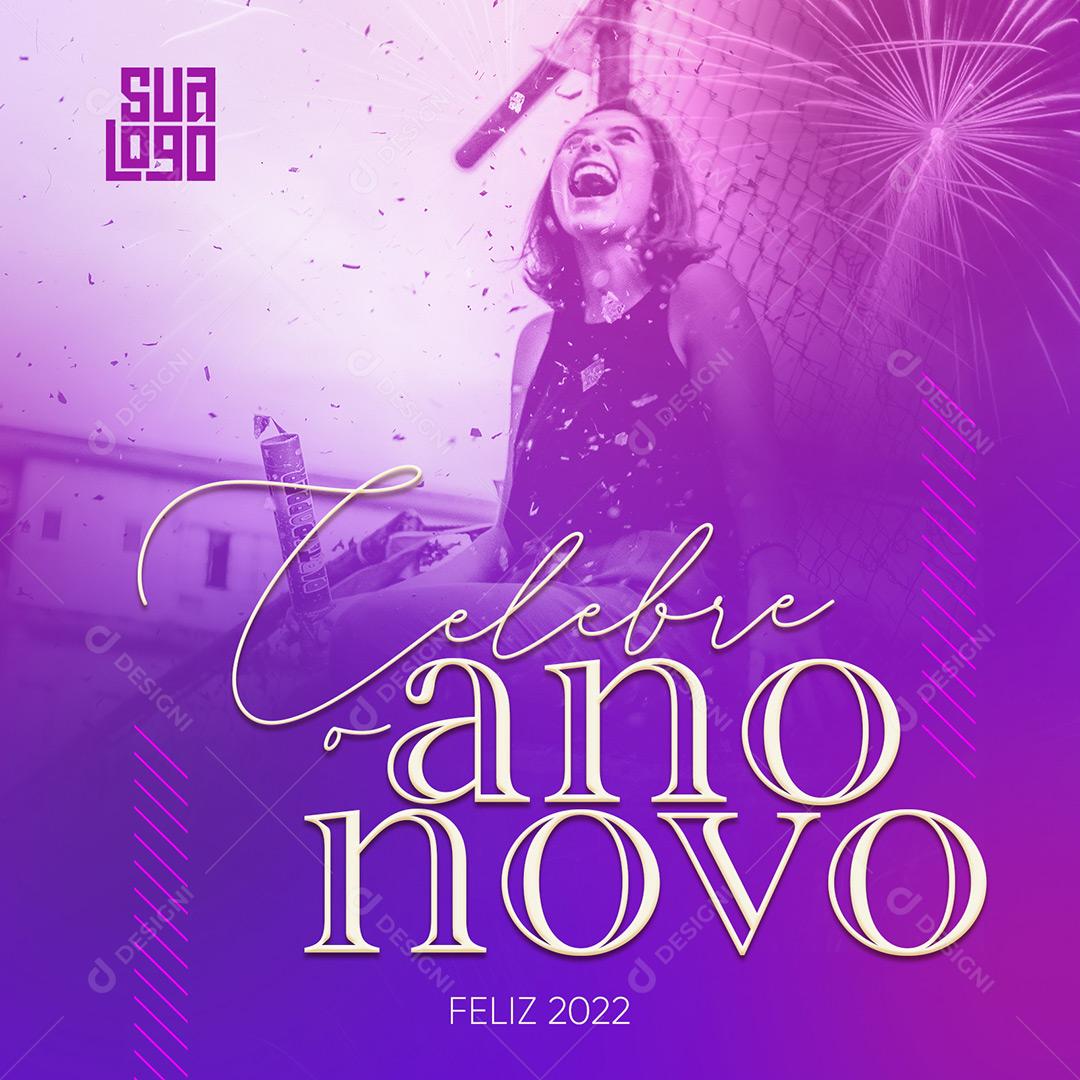 Social Media Celebre Ano Novo PSD Editável