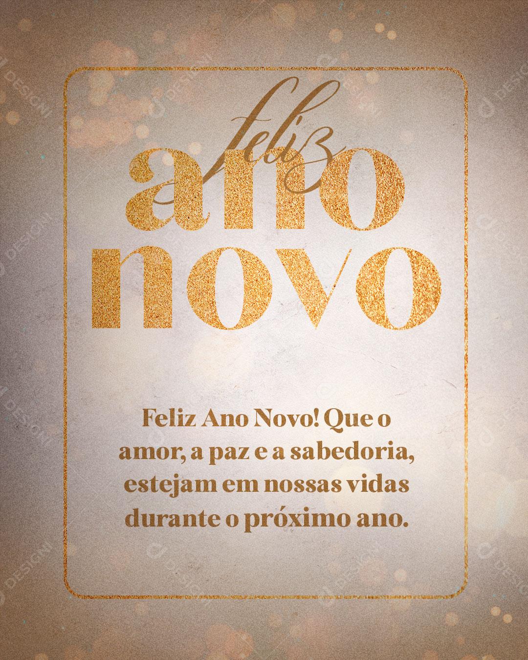 Post Feliz Ano Novo Social Media PSD Editável