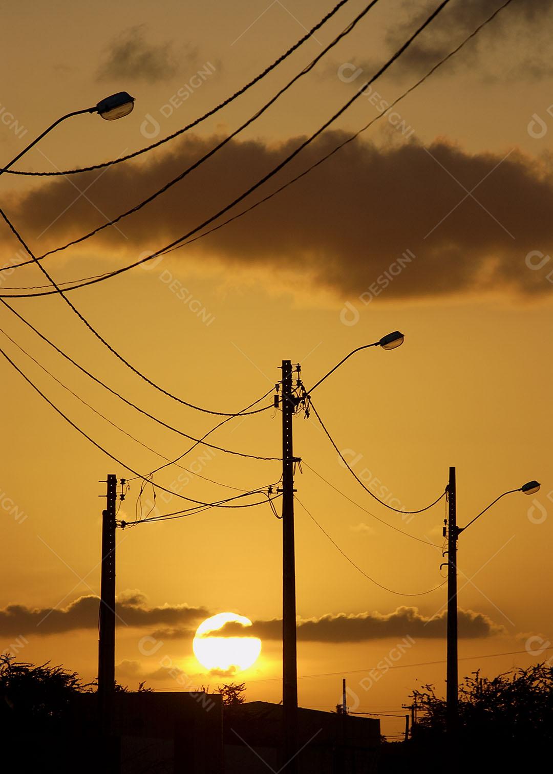 Torre De Rede Elétrica Com Pôr Do Sol 4 Imagem JPG