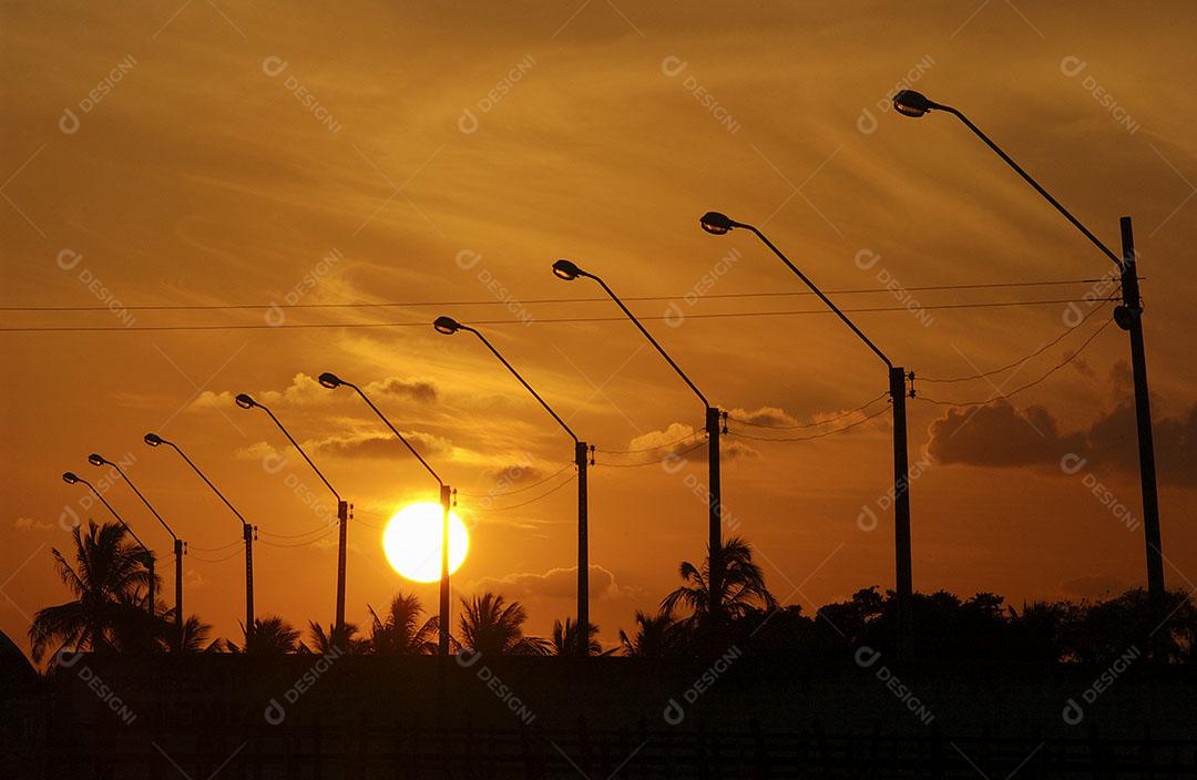 Torre De Rede Elétrica Com Pôr Do Sol 3 Imagem JPG
