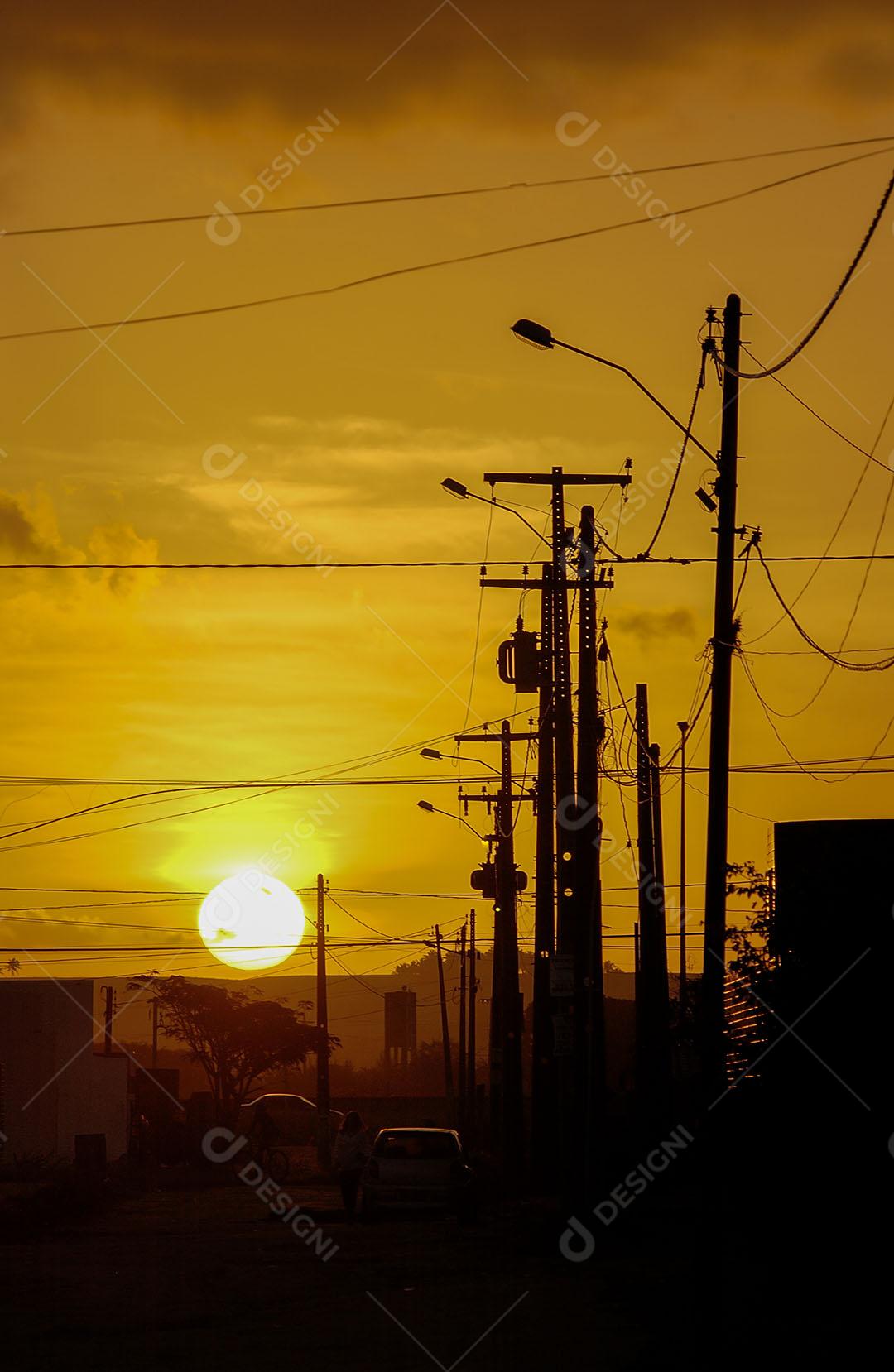 Torre De Rede Elétrica Com Pôr Do Sol 8 Imagem JPG