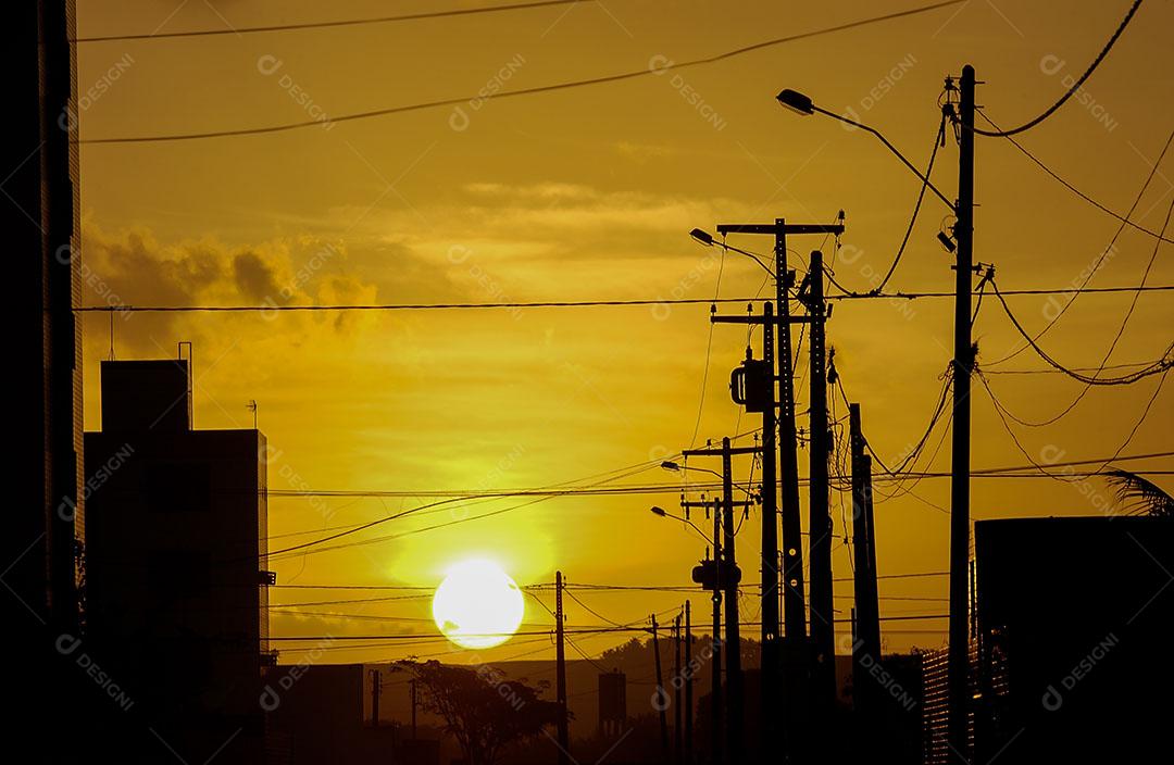 Torre De Rede Elétrica Com Pôr Do Sol 6 Imagem JPG