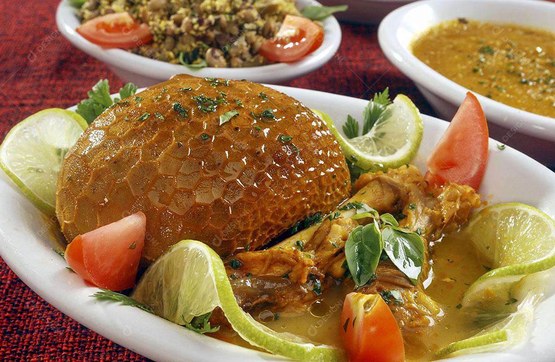 Buchada Comida Típica Brasileira Com Feijão E Pirão 3 Imagem JPG