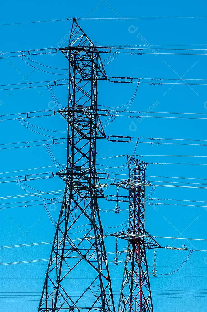 Foto Torre de Transmissão de Eletricidade de Alta Tensão Imagem JPG