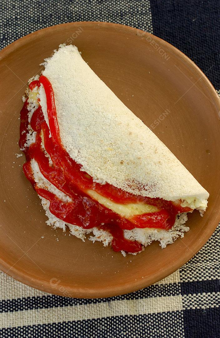 Foto Comida Comida Brasileira Tapioca Com Queijo Geleia de Goiaba Imagem JPG