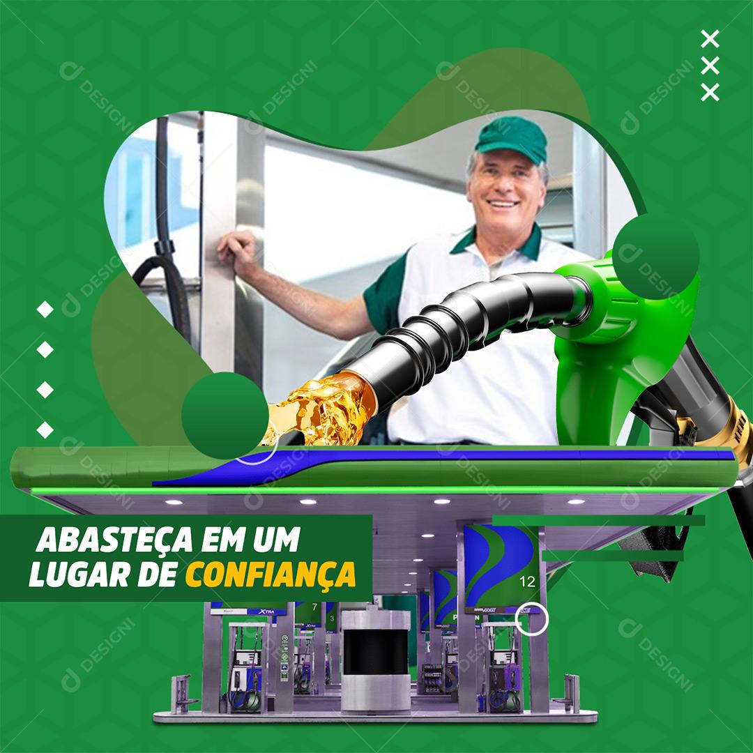 Posto De Gasolina Abasteça Em Um Lugar De Confiança Social Media PSD Editável