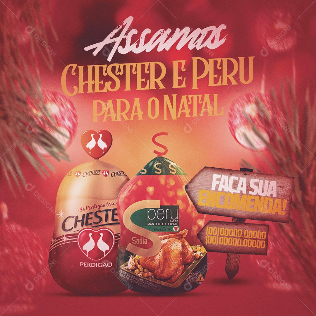 Social Media Assaos Chester E Peru Para O Natal PSD Editável