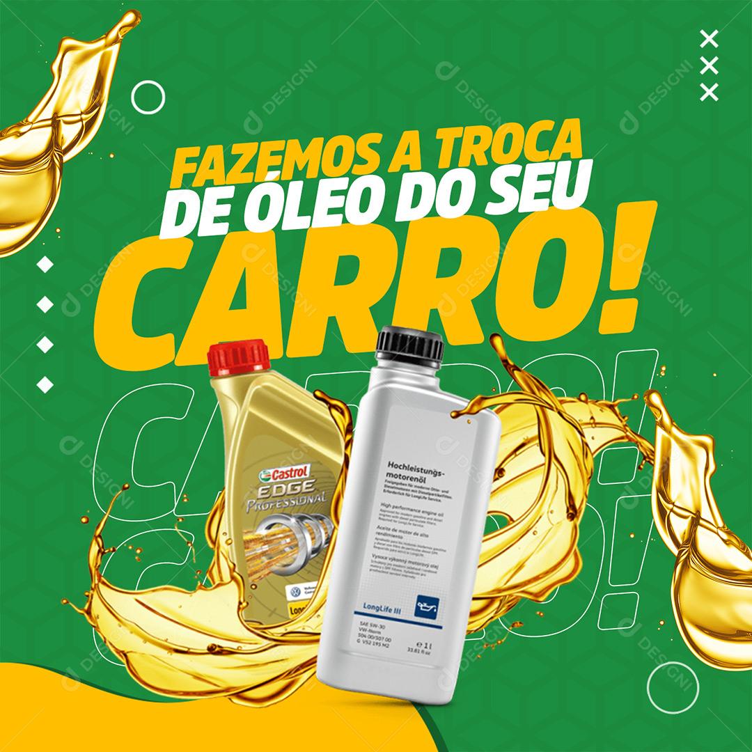 Social Media Troca de Óleo Do Seu Carro Mecânico PSD Editável