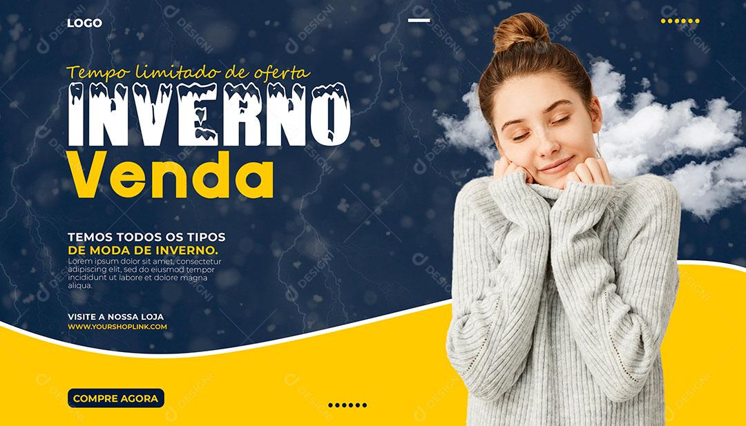 Social Media Banner Loja Roupa Moda Inverno Venda PSD Editável