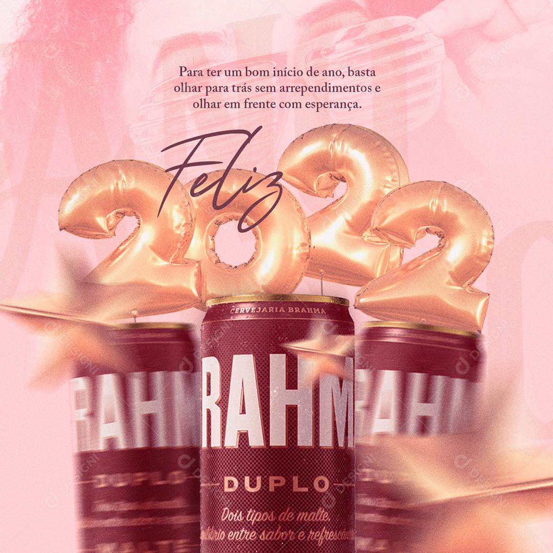 Feliz 2022 Para Ter Um Bom Início De Ano Social Media PSD Editável