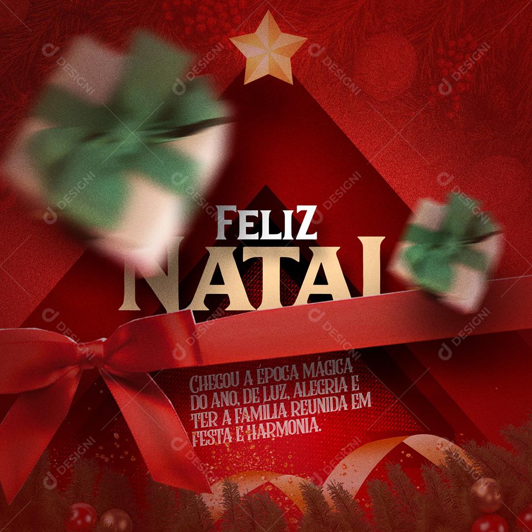 Feliz Natal Chegou A Época Mágica Do Ano Social Media PSD Editável