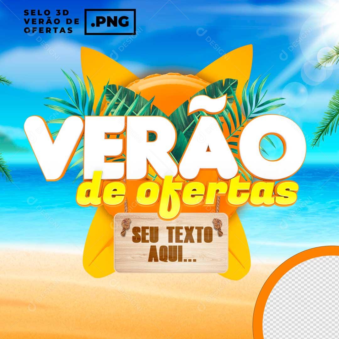 Selo 3D Para Composição Verão De Ofertas PSD Editável