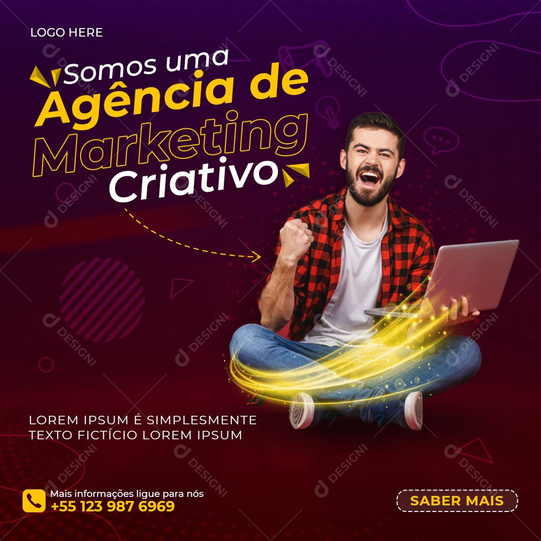 Social Media Somos Uma Agência de Marketing Criativo PSD Editável