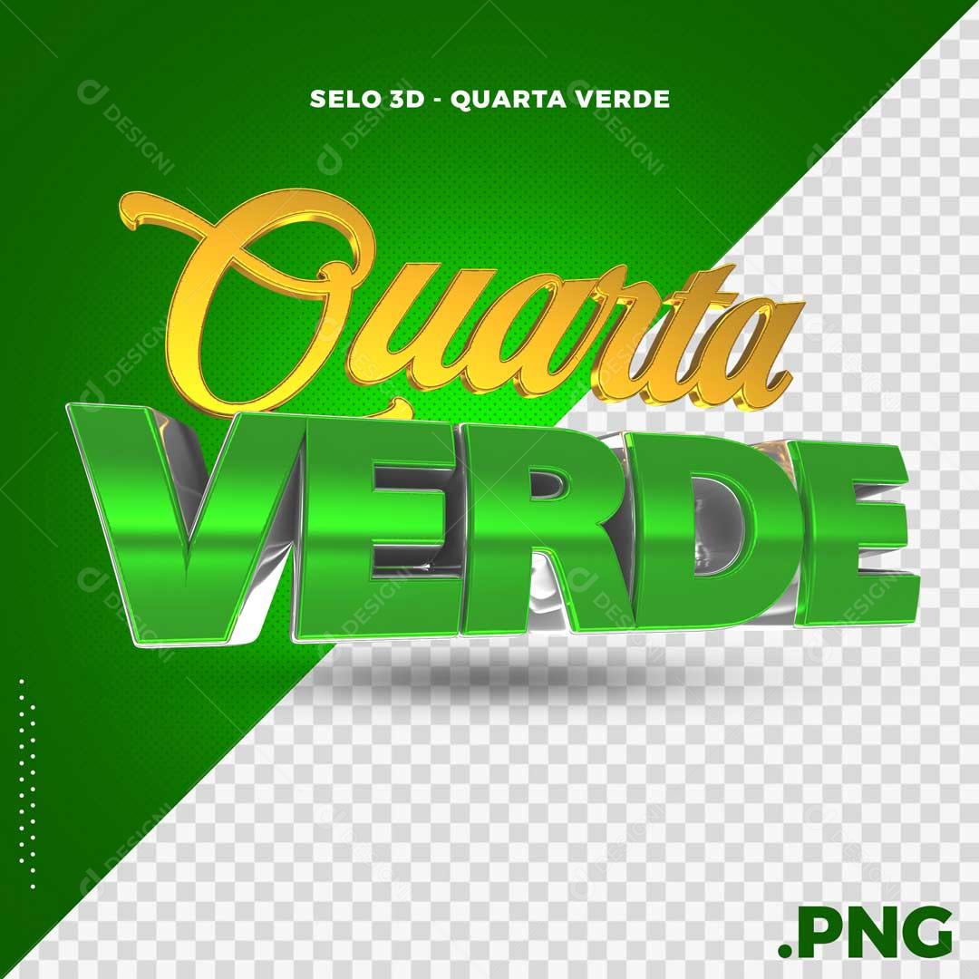 Selo 3D Para Composição Quarta Verde Social Media PSD Editável