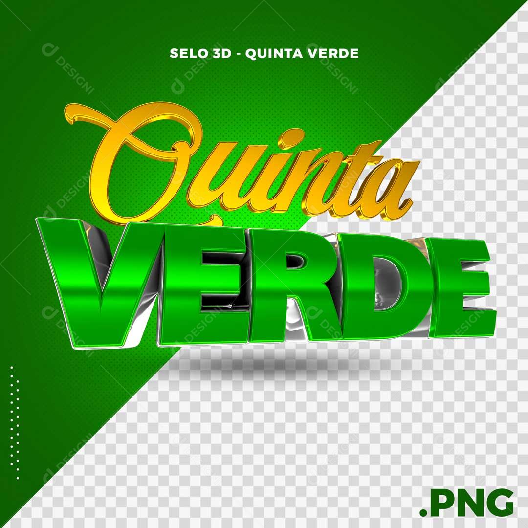 Selo 3D Para Composição Quinta Verde Social Media PSD Editável