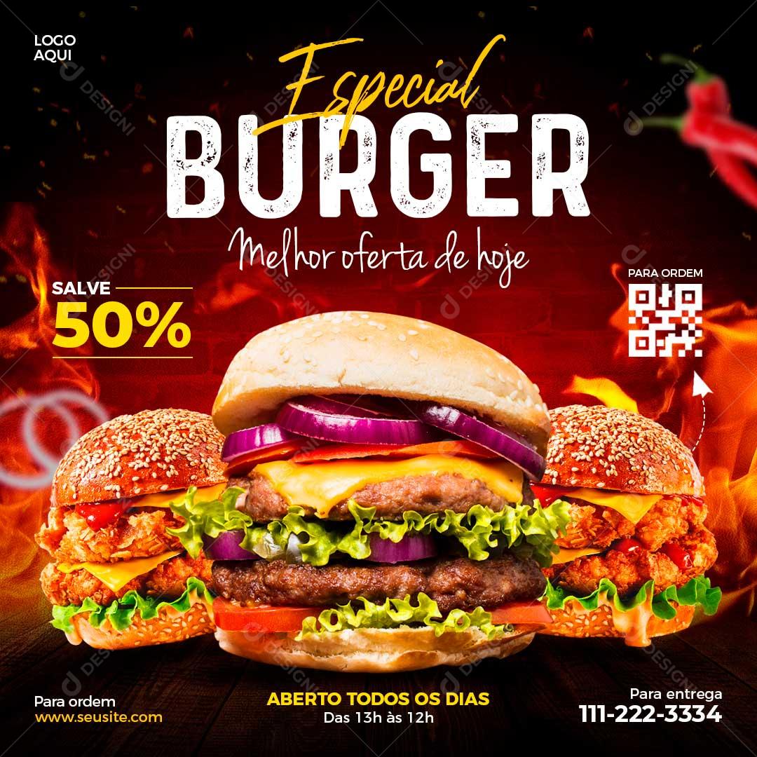Social Media Especial Hambúrguer PSD Editável