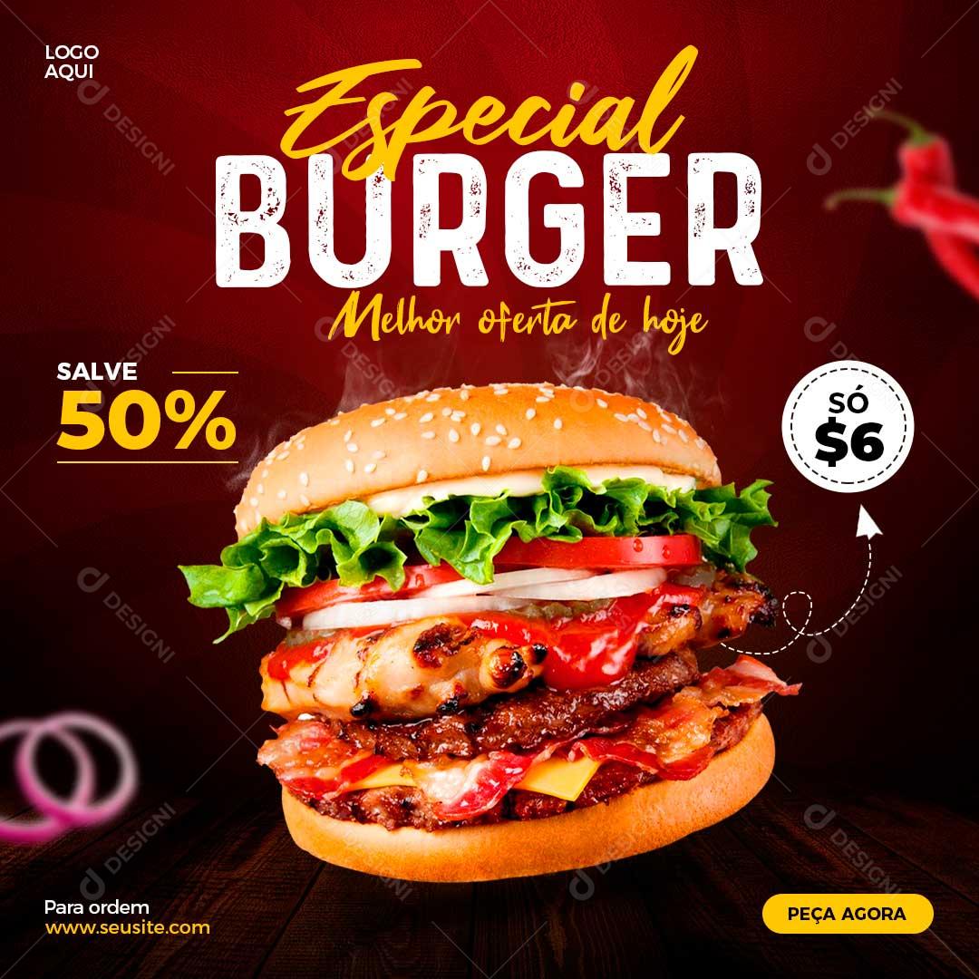 Social Media Especial Hambúrguer PSD Editável